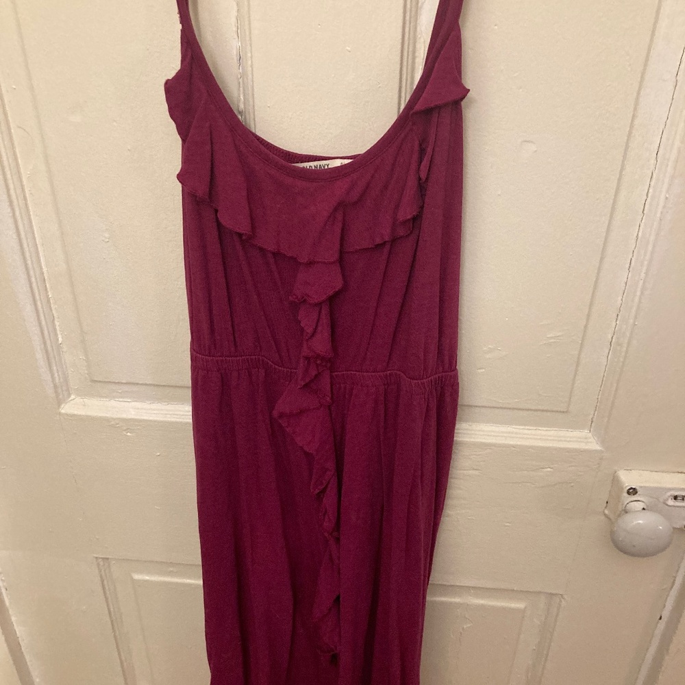 Fuchsia Ruffle Midi Dress